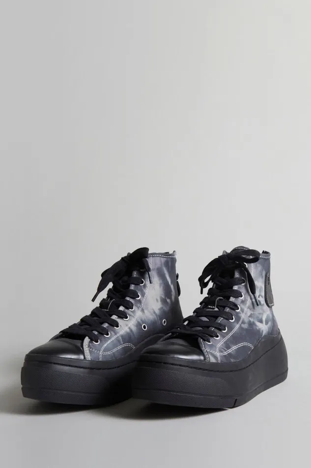 R13 Sale Women KURT HIGH TOP 8211 BLACKOUT TIEDYE