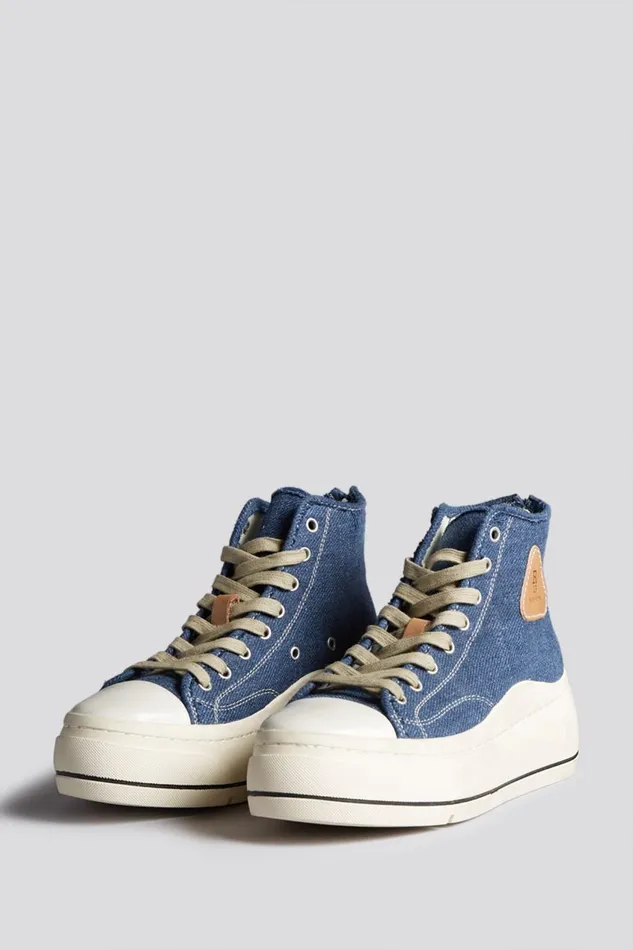 R13 Sale Women KURT HIGH TOP 8211 LIGHT INDIGO
