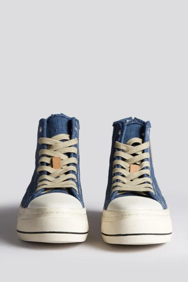 R13 Sale Women KURT HIGH TOP 8211 LIGHT INDIGO
