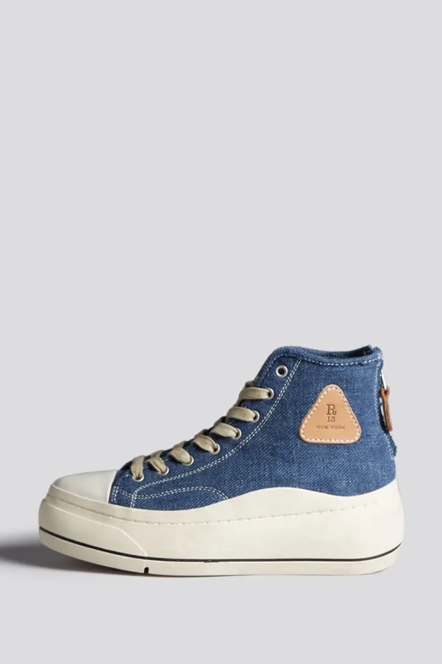 R13 Sale Women KURT HIGH TOP 8211 LIGHT INDIGO