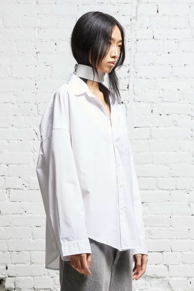 R13 Sale Women LONG SLEEVE BUTTONUP 8211 WHITE