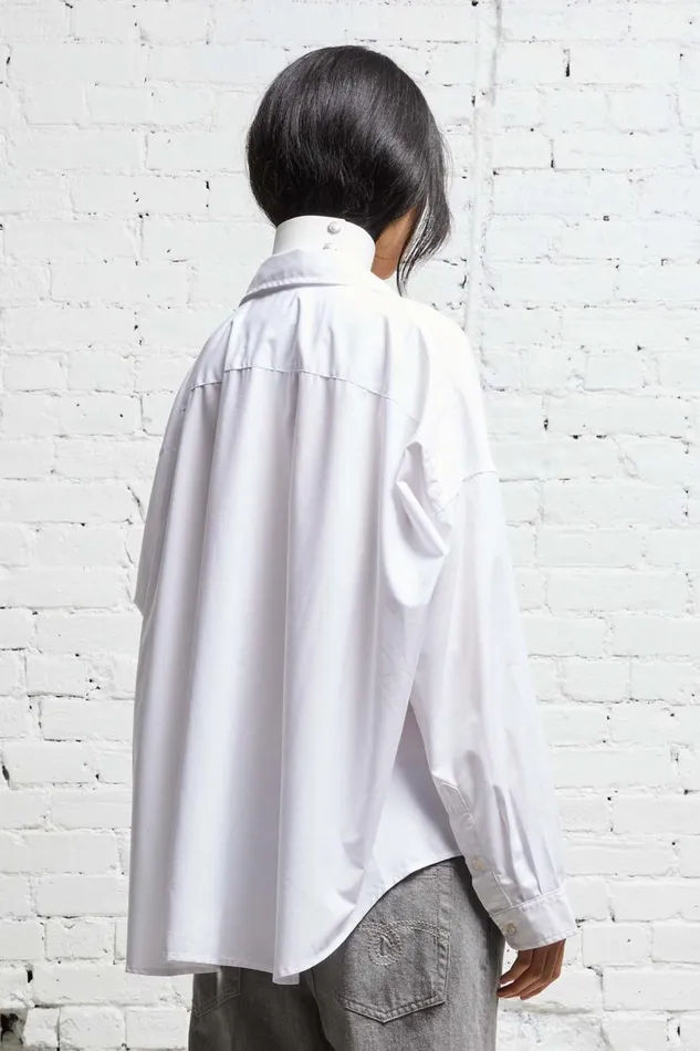 R13 Sale Women LONG SLEEVE BUTTONUP 8211 WHITE