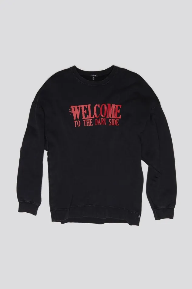 R13 Sale Women OVERSIZED DARK SIDE CREWNECK 8211 ACID BLACK