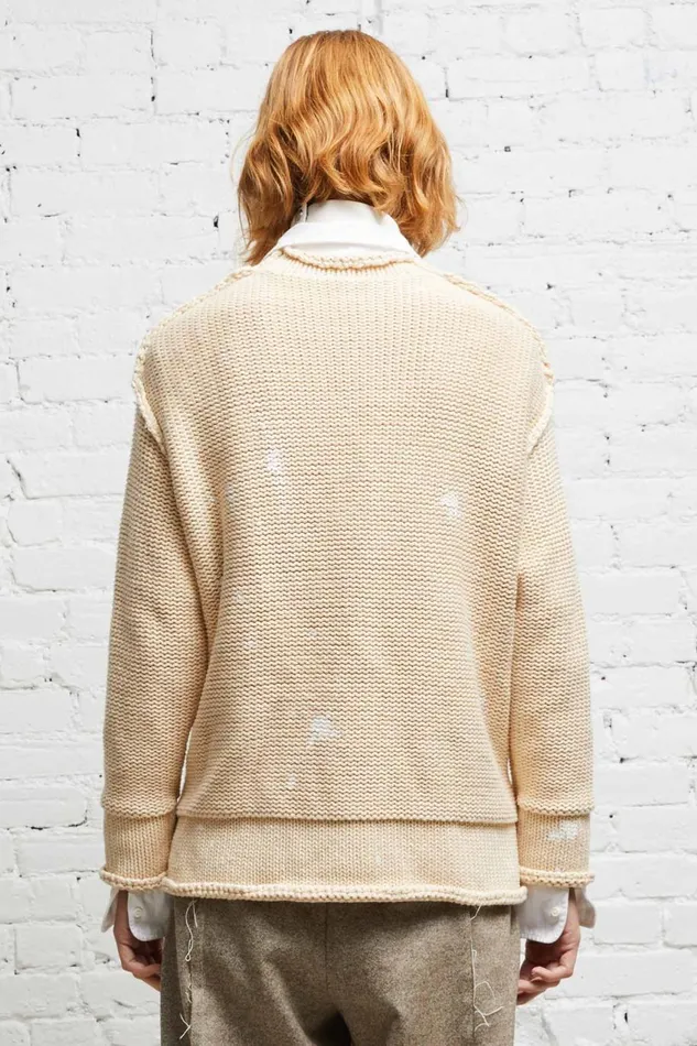 R13 Sale Women ROLLED EDGE BOXY CARDIGAN 8211 NATURAL