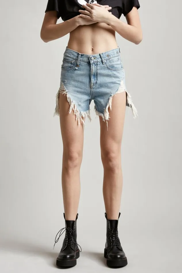 R13 Sale Women SHREDDED SLOUCH SHORT 8211 TILLY
