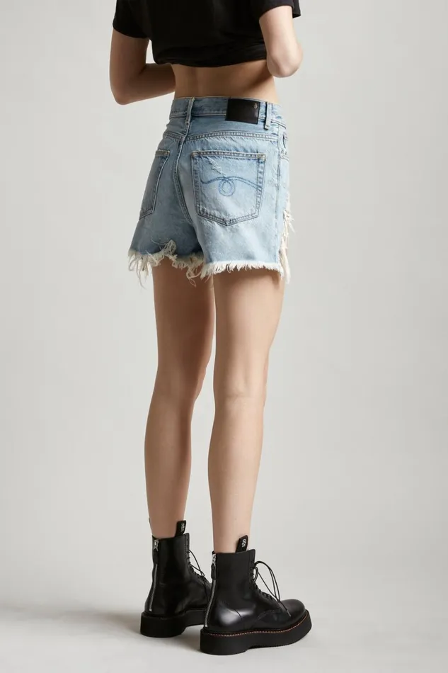 R13 Sale Women SHREDDED SLOUCH SHORT 8211 TILLY