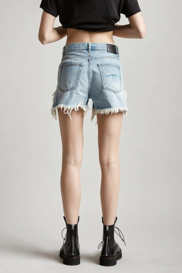 R13 Sale Women SHREDDED SLOUCH SHORT 8211 TILLY