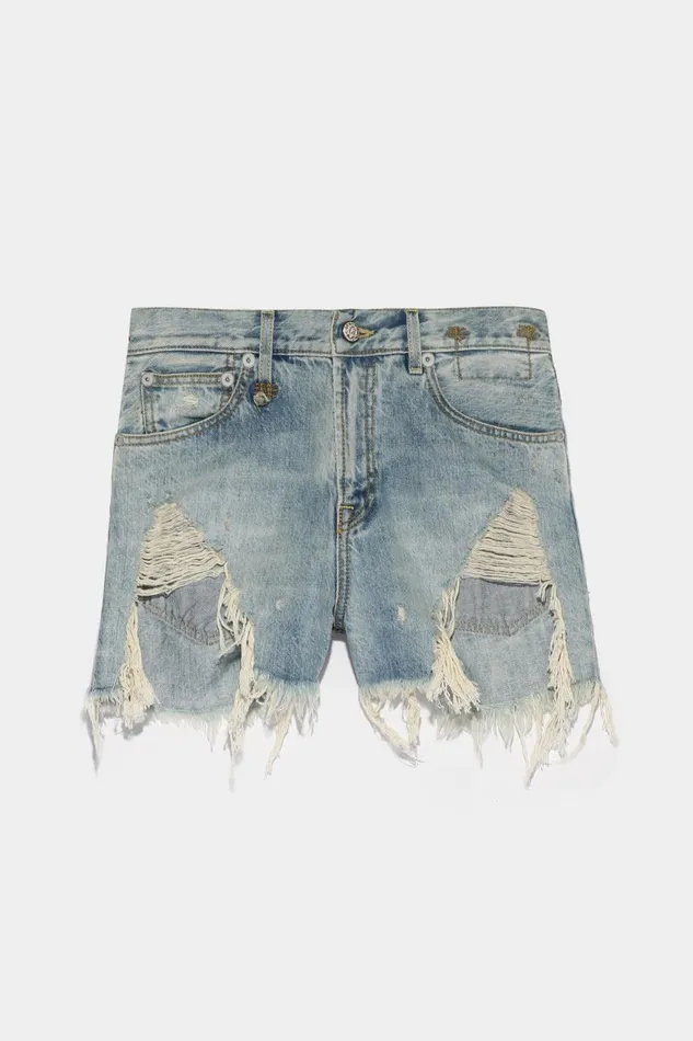 R13 Sale Women SHREDDED SLOUCH SHORT 8211 TILLY