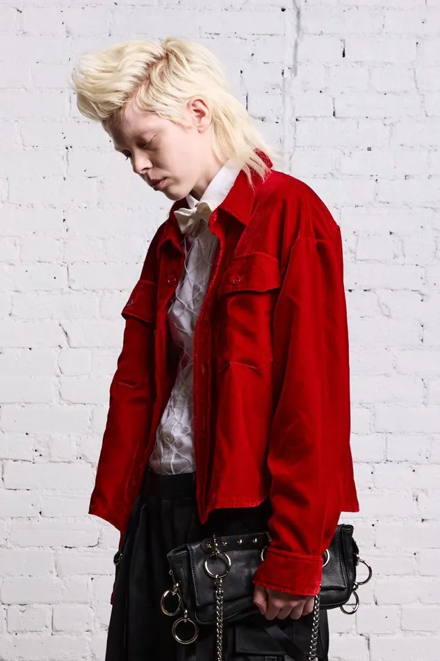 R13 Sale Women SHRUNKEN CPO 8211 RED VELVET