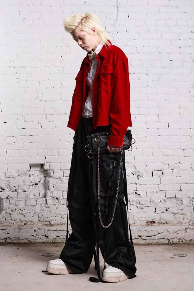 R13 Sale Women SHRUNKEN CPO 8211 RED VELVET