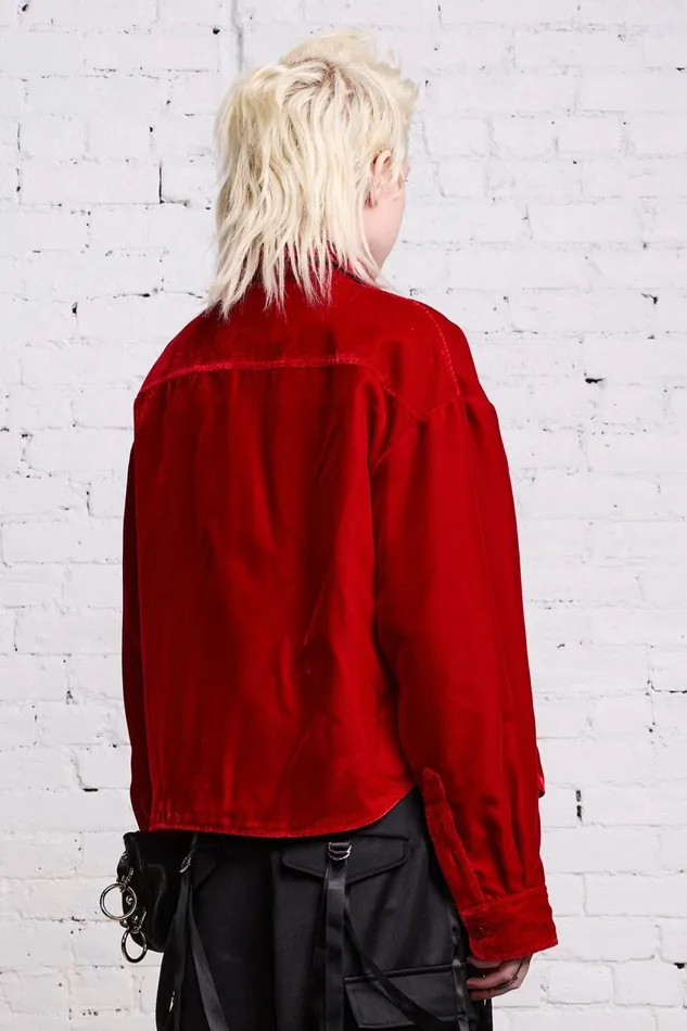 R13 Sale Women SHRUNKEN CPO 8211 RED VELVET