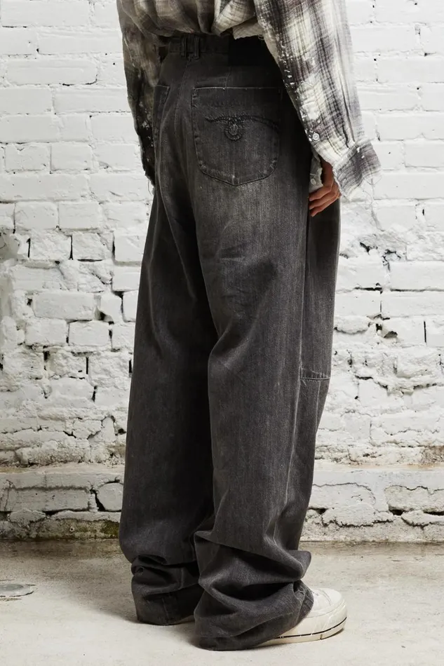 R13 Sale Women WAYNE DENIM TROUSER 8211 KANE BLACK