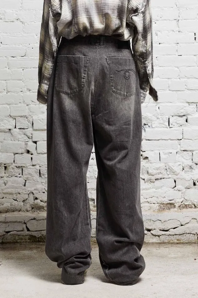 R13 Sale Women WAYNE DENIM TROUSER 8211 KANE BLACK