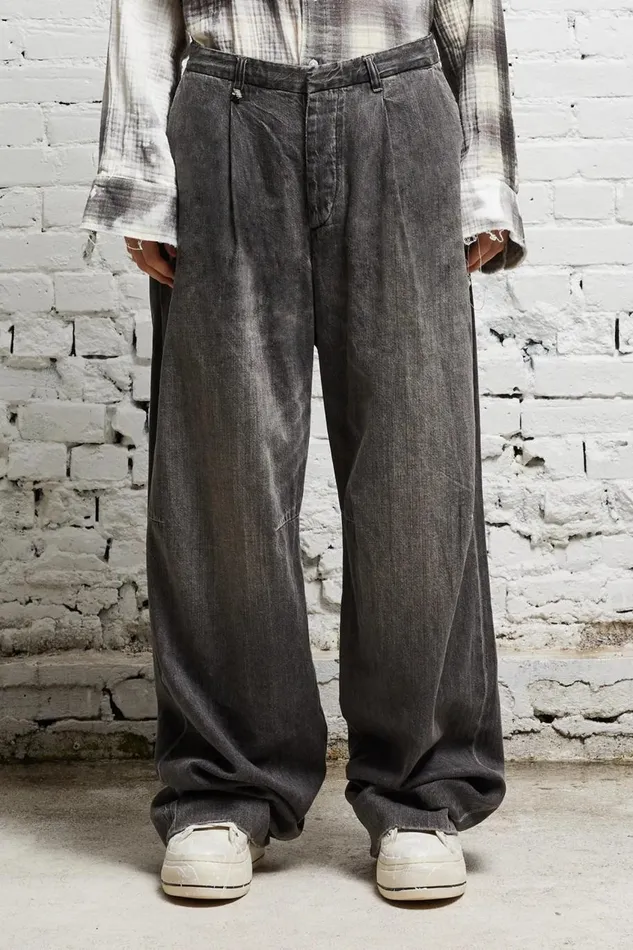R13 Sale Women WAYNE DENIM TROUSER 8211 KANE BLACK
