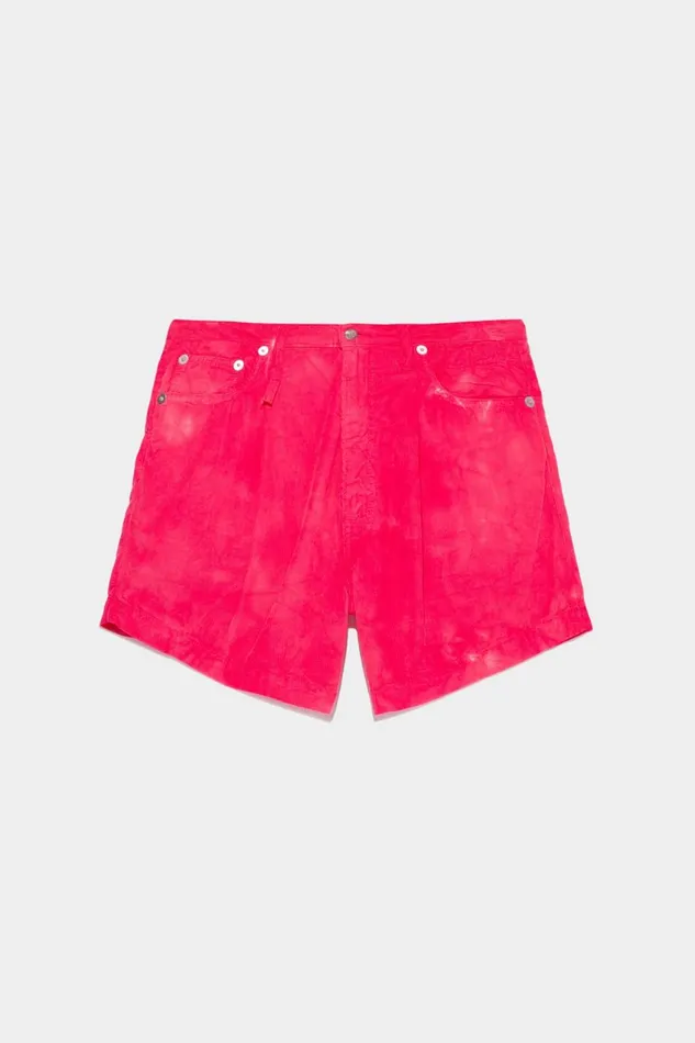 R13 ShortsSkirts Women Damon Pleated Short 8211 Fuchsia Denim
