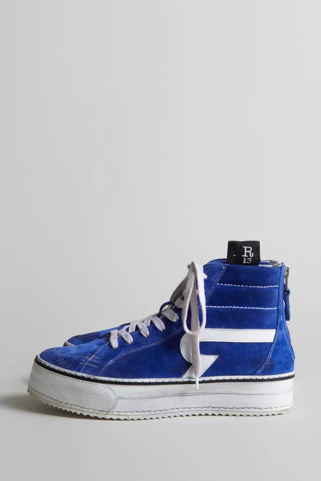 R13 Sneakers Women ROGUE HIGH TOP 8211 BLUE SUEDE