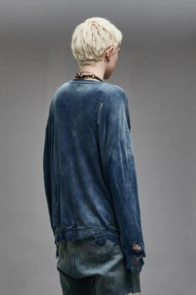 R13 Sweaters Women BOYFRIEND CARDIGAN 8211 DARK INDIGO