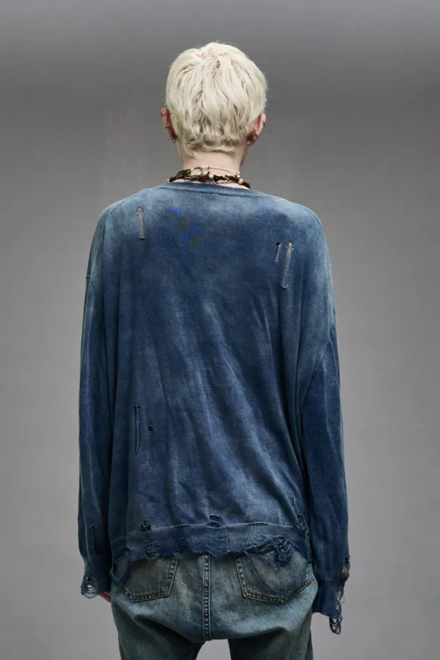 R13 Sweaters Women BOYFRIEND CARDIGAN 8211 DARK INDIGO