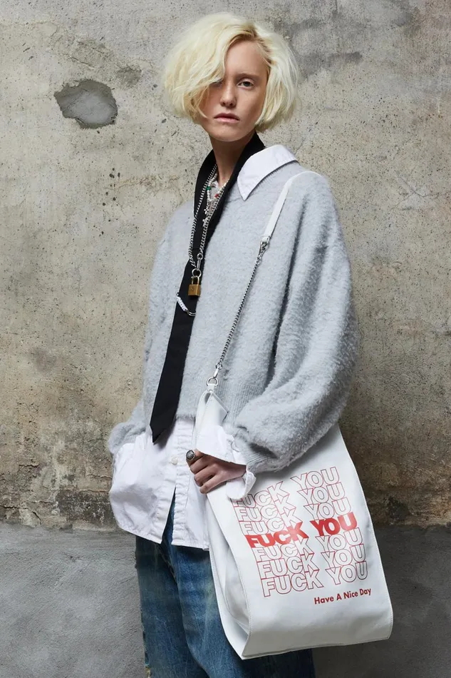 R13 Sweaters Women CROPPED SHAGGY OVERSIZED SWEATER 8211 HEATHER GREY