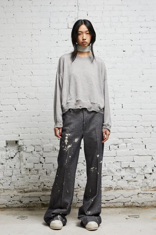 R13 Sweaters Women DISTRESSED CROPPED OVERSIZED PULLOVER