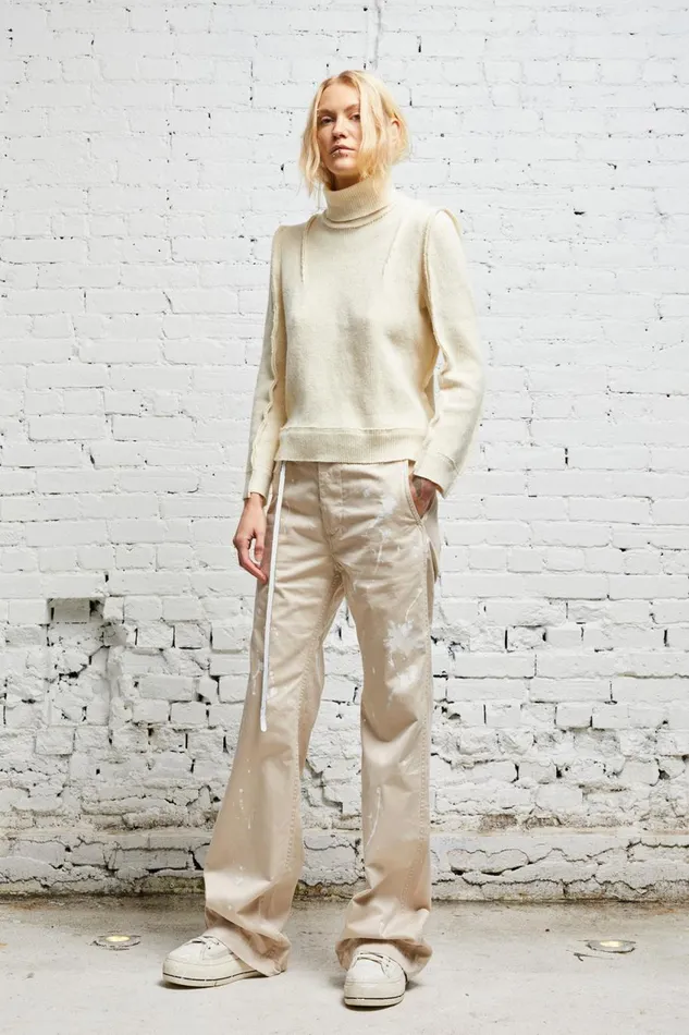 R13 Sweaters Women FLAT SLEEVE TURTLENECK 8211 ECRU