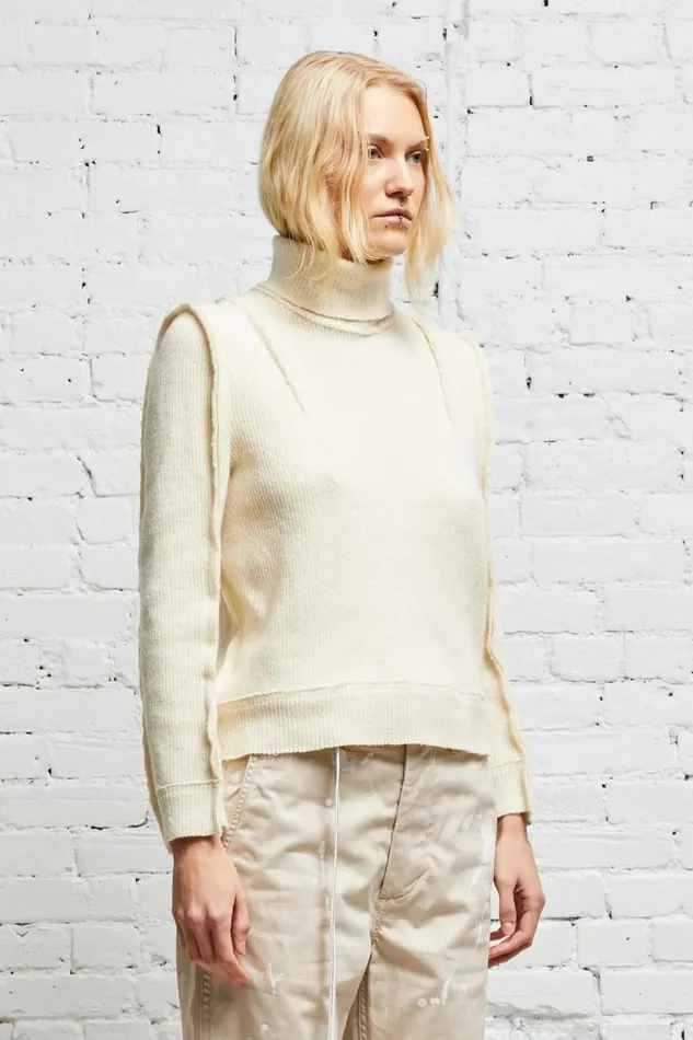 R13 Sweaters Women FLAT SLEEVE TURTLENECK 8211 ECRU