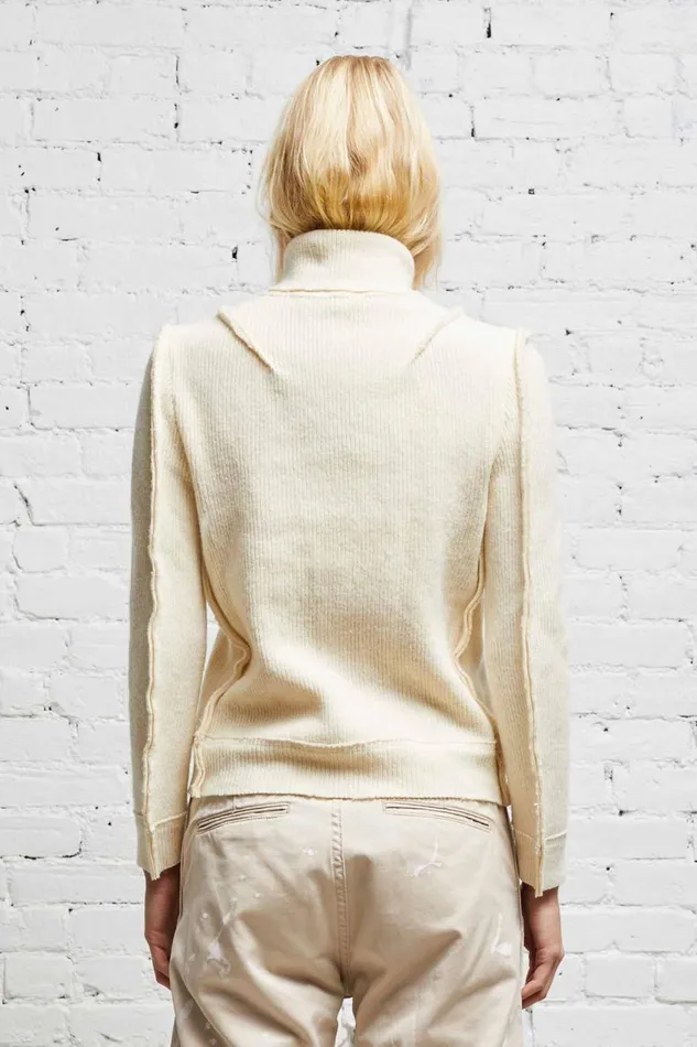 R13 Sweaters Women FLAT SLEEVE TURTLENECK 8211 ECRU