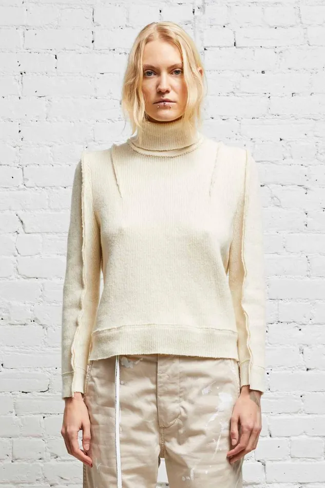 R13 Sweaters Women FLAT SLEEVE TURTLENECK 8211 ECRU