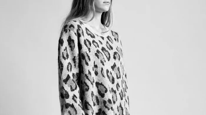R13 Sweaters Women LEOPARD CASHMERE CREWNECK SWEATER
