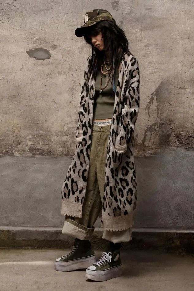 R13 Sweaters Women LEOPARD PRINT CASHMERE CARDIGAN