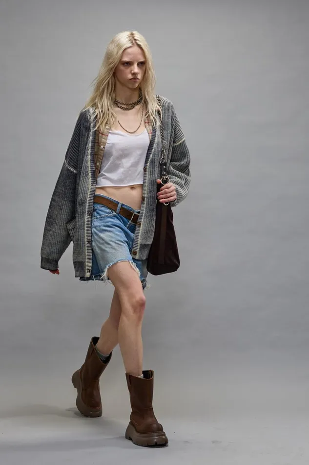 R13 Sweaters Women OVERSIZED CARDIGAN 8211 DISTRESSED BLACK