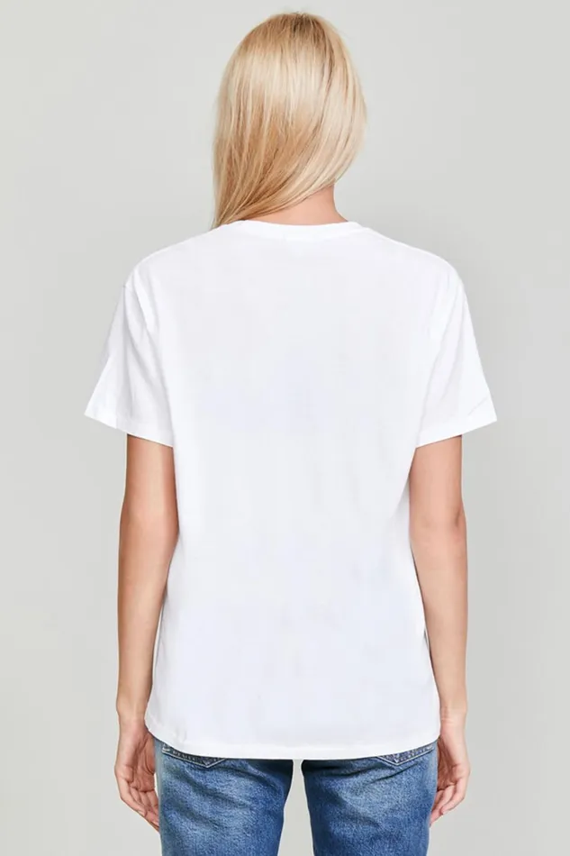 R13 TShirts Women KURT DOODLE BOY T 8211 WHITE