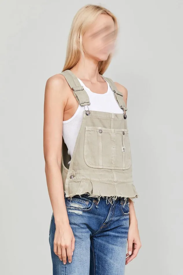 R13 Tops Women DAMON OVERALL BIB 8211 KHAKI
