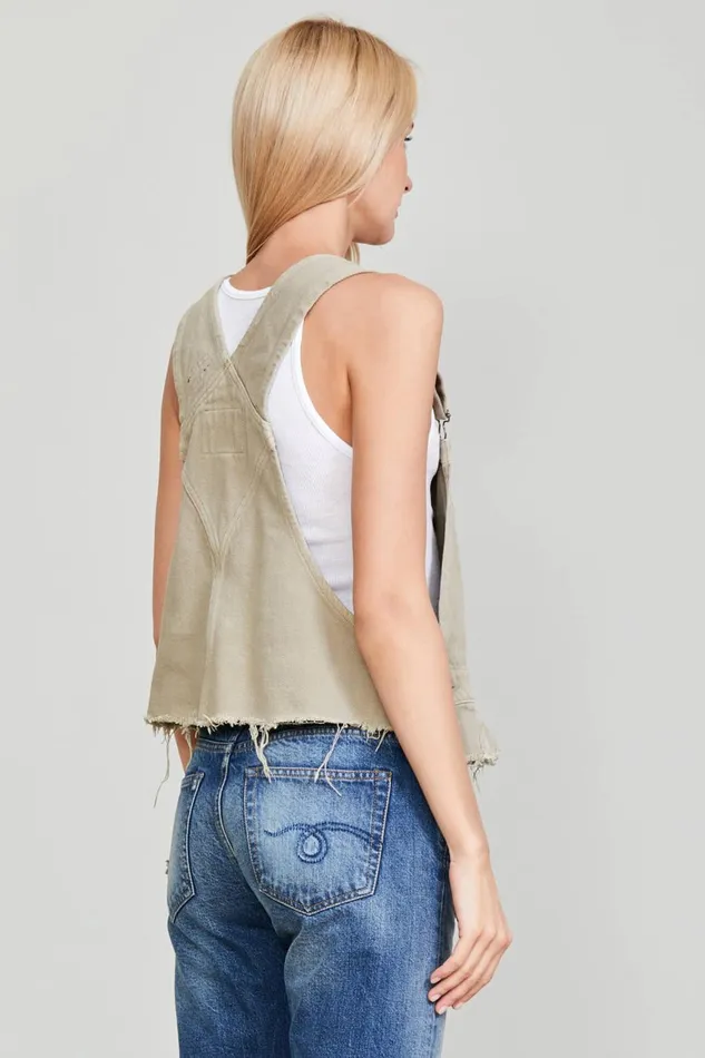 R13 Tops Women DAMON OVERALL BIB 8211 KHAKI