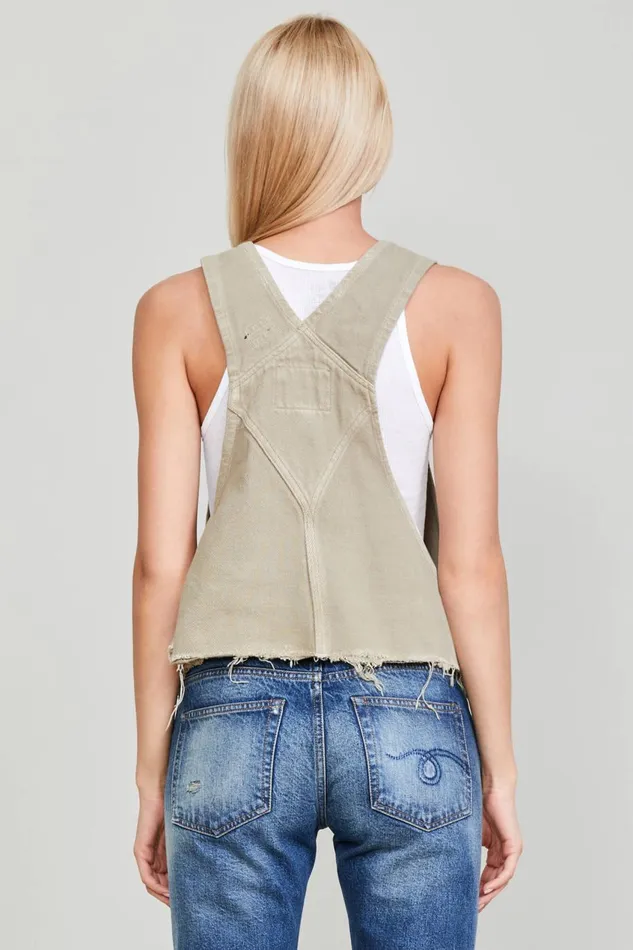 R13 Tops Women DAMON OVERALL BIB 8211 KHAKI