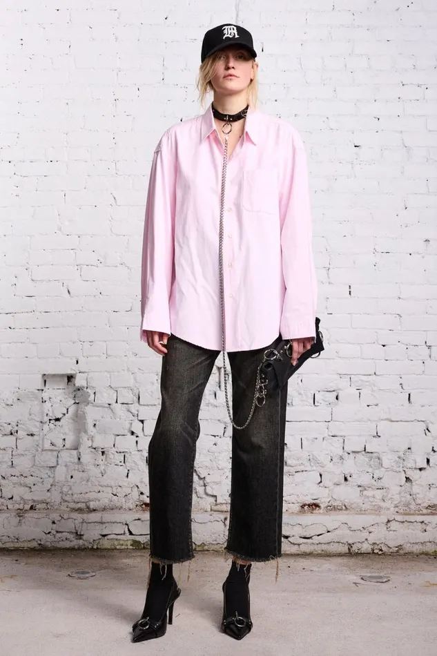 R13 Tops Women LONG SLEEVE BUTTONUP 8211 LIGHT PINK