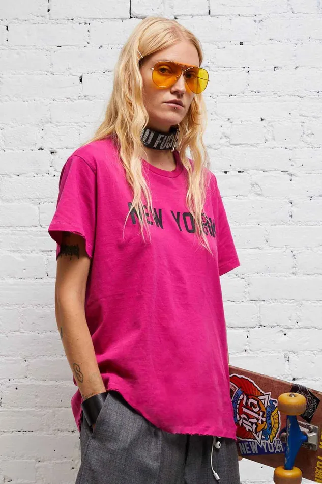 R13 Tops Women NEW YORK BOY T 8211 HOT PINK