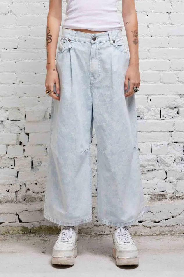 R13 Wide Leg Women CROPPED WIDE LEG JEAN 8211 CLOUDY BLUE