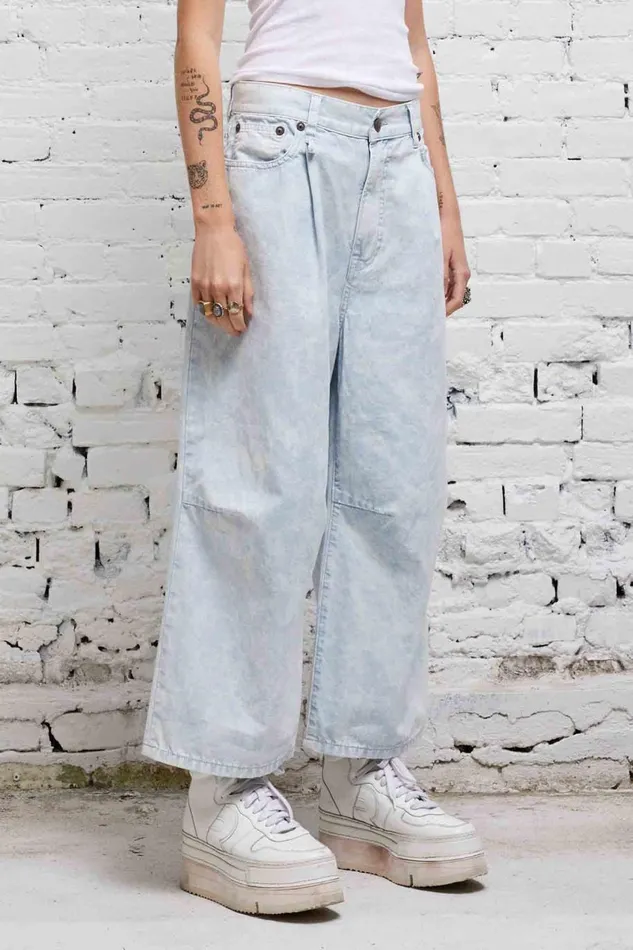 R13 Wide Leg Women CROPPED WIDE LEG JEAN 8211 CLOUDY BLUE