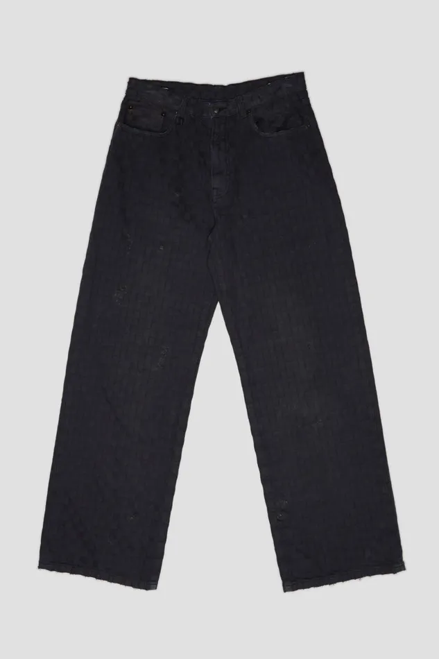 R13 Wide Leg Women D039ARCY LOOSE JEAN 8211 SHADOW CHECKERBOARD