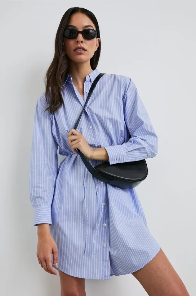 Rails Dresses and Rompers Women HARMONY DRESS Oxford White Stripe