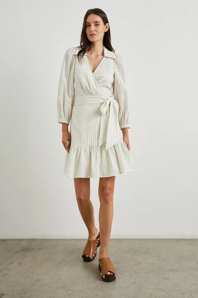 Rails Dresses and Rompers Women KIARA DRESS Ivory Seersucker