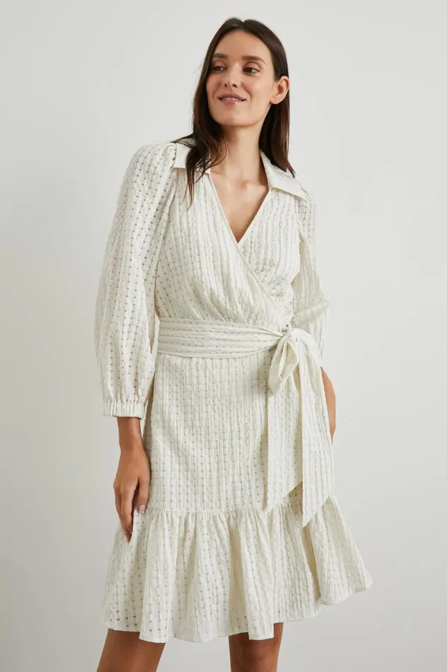 Rails Dresses and Rompers Women KIARA DRESS Ivory Seersucker