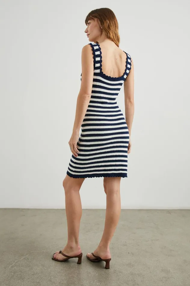 Rails Dresses and Rompers Women LILY DRESS White Navy Stripe