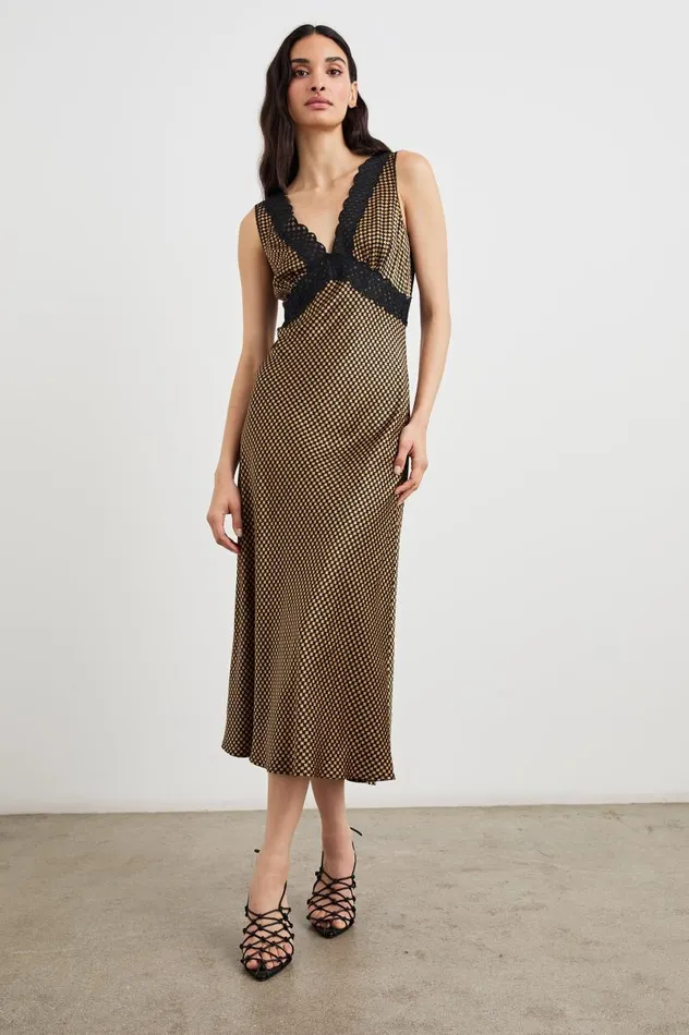 Rails Dresses and Rompers Women SIMONA DRESS Gold Houndstooth