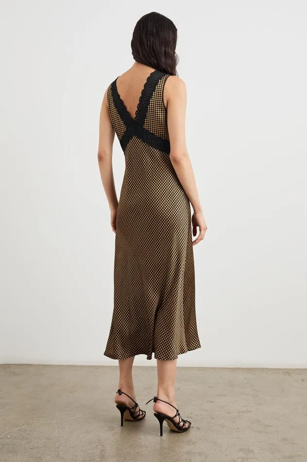 Rails Dresses and Rompers Women SIMONA DRESS Gold Houndstooth