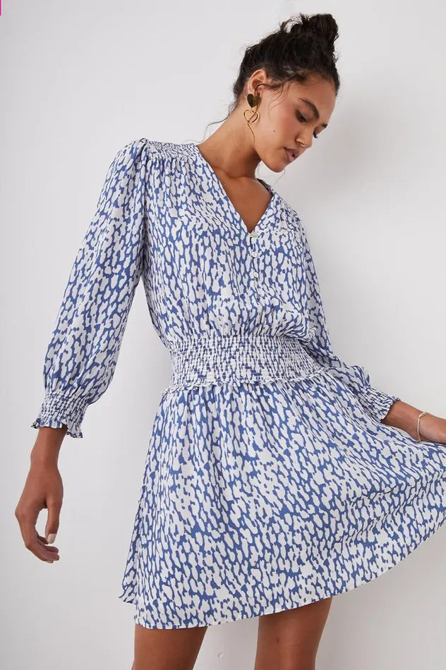 Rails Dresses and Rompers Women ZANA DRESS Cobalt Static Leopard
