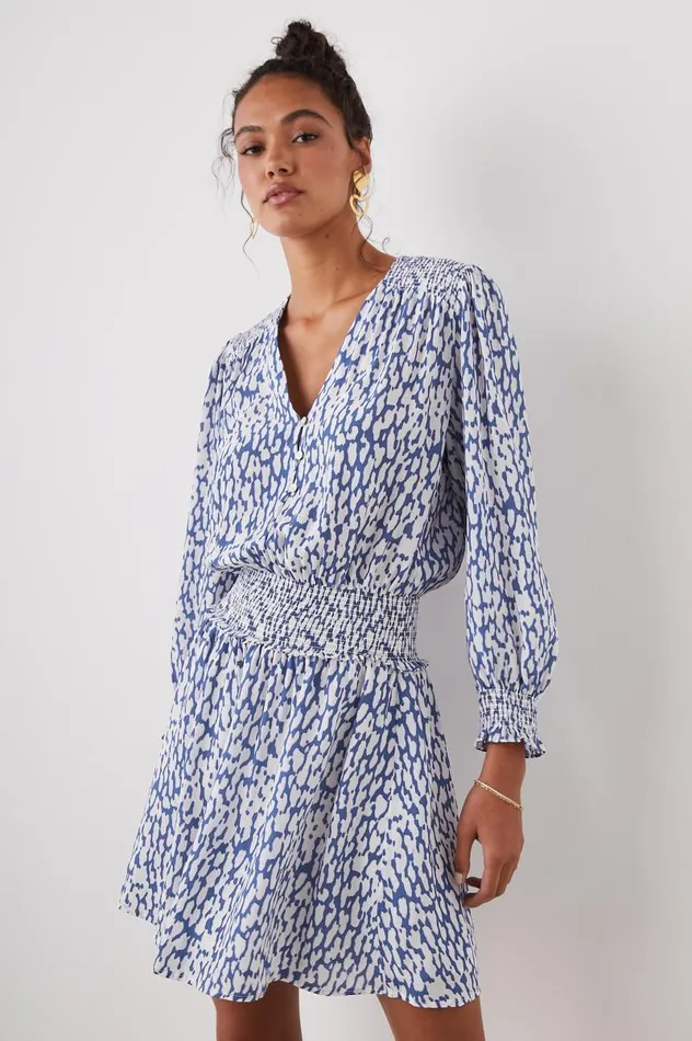 Rails Dresses and Rompers Women ZANA DRESS Cobalt Static Leopard