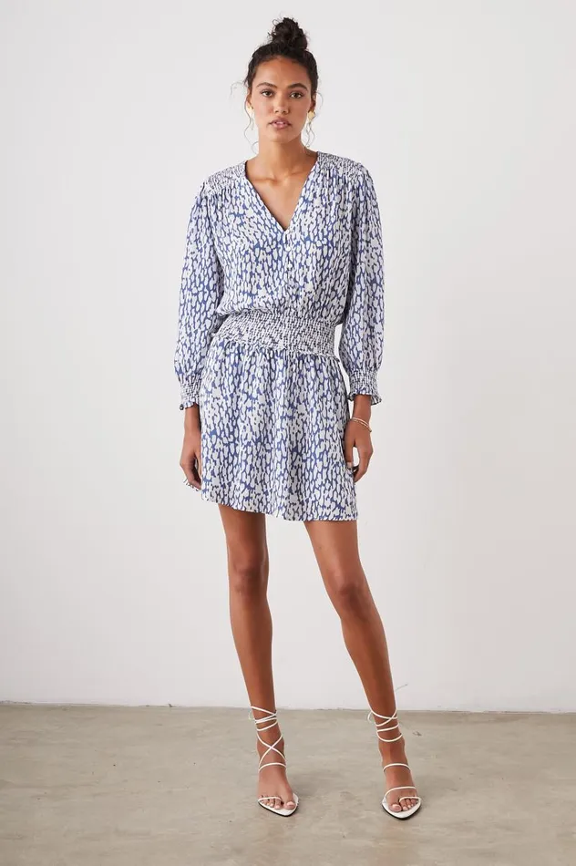 Rails Dresses and Rompers Women ZANA DRESS Cobalt Static Leopard