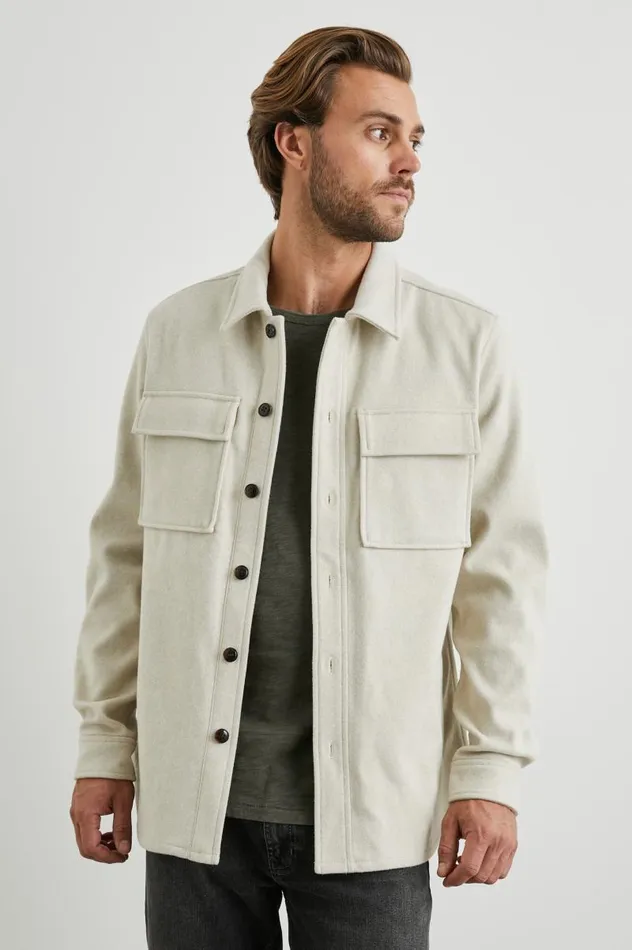 Rails Jackets and Coats Men WARNER SHIRT JACKET Beige